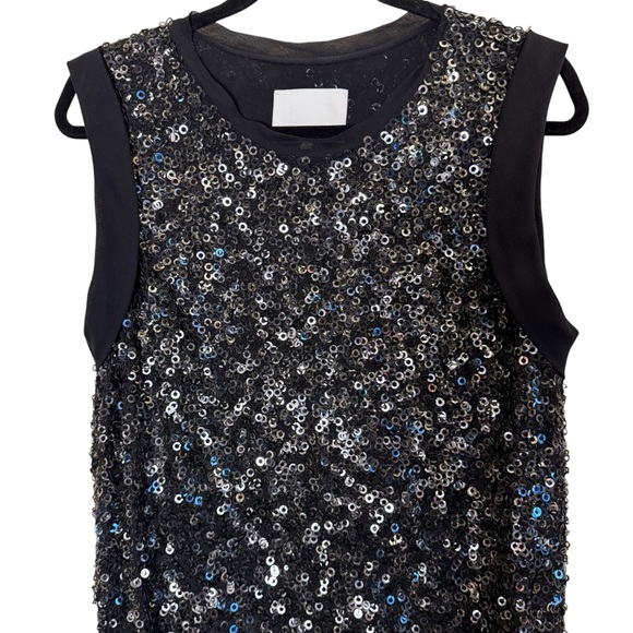 3.1 Phillip Lim Black Sequin Tank Top sz 6 - Picture 2 of 14
